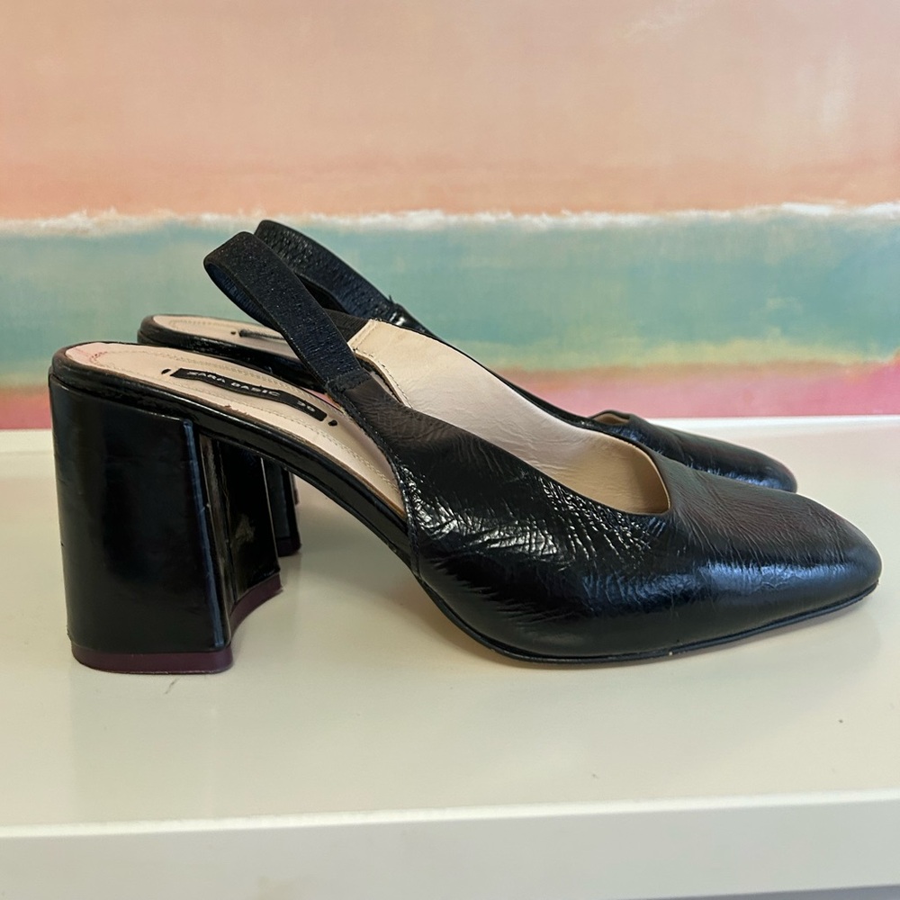 SOLD | Zara Black Patent Leather Pumps Size EU 38 / US 7.5